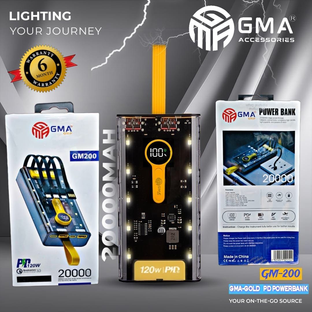 GMA Gold PD 20000mah 120W Powerbank