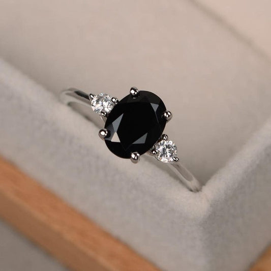 Couple Ring With Black Stone