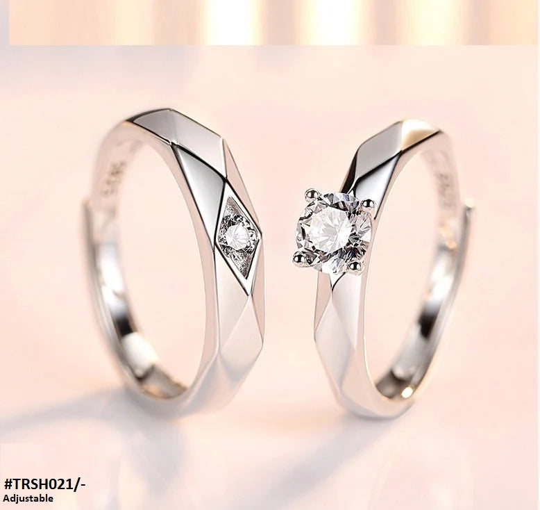 Silver Couple Rings Adjustable