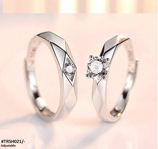 Silver Couple Rings Adjustable