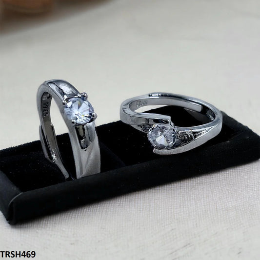 Cubic Zirconia Adjustable Couple Ring