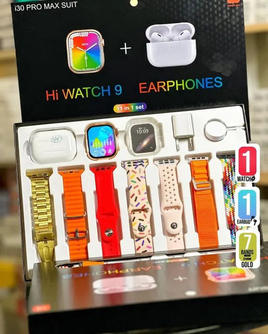 I30 Pro max Suit Smart Watch with Earbuds