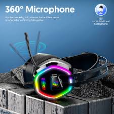 G608 USB Wired RGB Gaming Headset with 7.1 Surround Sound, Noise-Cancelling